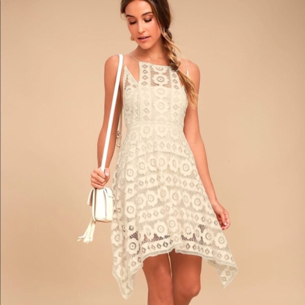 FREE PEOPLE cream lace dress NWT